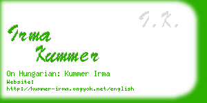 irma kummer business card